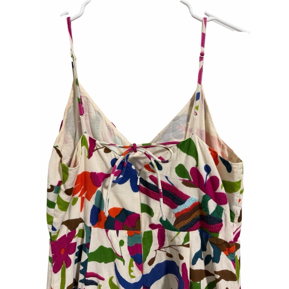 Vanessa‎ Virginia Anthropologie Folk Art Dress Embroidered Floral Animals Size 6 - Picture 4 of 12